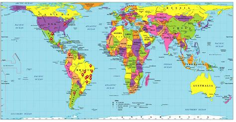 mappa del mondo in italiano